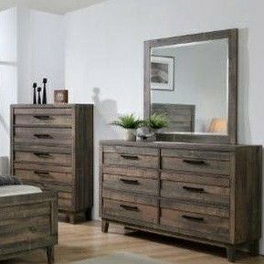 Tacoma Rustic Brown Panel Bedroom Set 👉$39 DOWN payment only 100 days same as cash