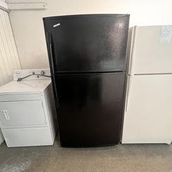 Black Top Freezer Refrigerator Used 33” Wide 