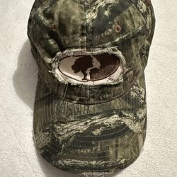 Mossy Oak Camo Baseball Hat Pink Patch Distressed Look