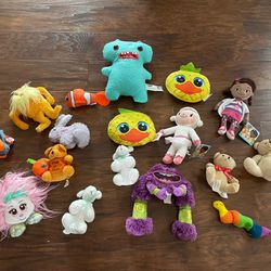 Set Of 17 Small Plush Toys Stuffed Animals Doc McStuffins Fuggler Lorax Lamb Teddy Bear Nemo