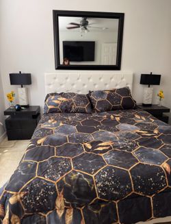white bed frame with mattress 