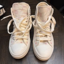 Converse Women's Cream Canvas Platform Sneakers