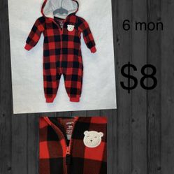 Fleece & Sherpa Buffalo Plaid Hoodies Romper 