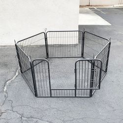 (NEW) $70 Pet 6-Panel Playpen, Each Panel (24” Tall X 32” Wide) Heavy Duty Dog Exercise Fence Gate Crate Kennel