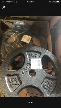 Weights Plates Pair Of 25lbs Barbell