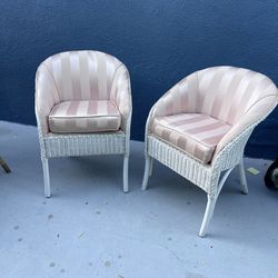 Pair of Wicker Barrel Chairs