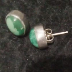 Turquoise And SS Earrings