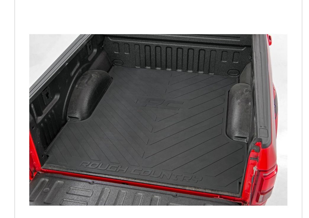 Rough Country Rubber Bed Mat For Ram 1500/2500/3500 (2010-2025) - Fits 6'4" Bed, Non-Slip, Virtually Indestructible Truck Bed Protection