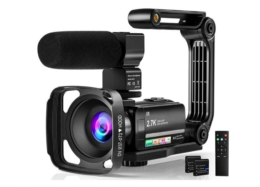 Video Camera Camcorder Digital Youtube Vlogging Camera, 2.7K Full HD 36MP/30FPS, IR Night Vision, 3.0" IPS Touch Screen, 16X Digital Zoom,