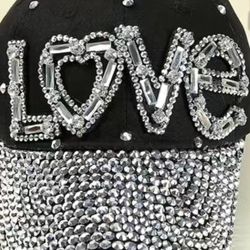 Love Rhinestone Bling Baseball Cap