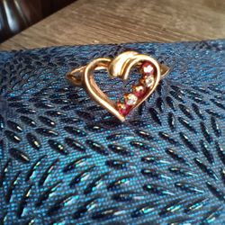 Heart Ring With Rubies And Diamonds