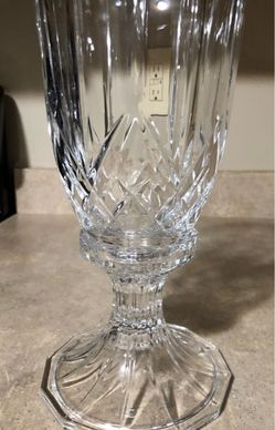 2 PIECE CRYSTAL VASE CANDLE/CANDLE HOLDER