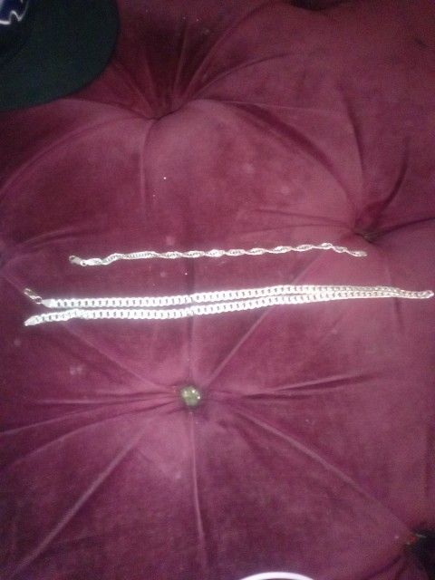 925 Silver Chain And Bracelet 