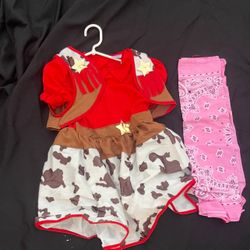 Cow Girl Costume Size Small 4-6