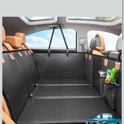 Back Seat Extender for Dogs, Hard Bottom Dog Car Seat Cover for Truck Back Seat, Dog Hammock for Car