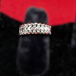 18K White Gold Flexible Chain Link Ring