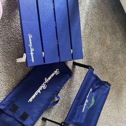 Foldable Portable Beach Table with Rust Resistant Steel Frame Weather Resistant 