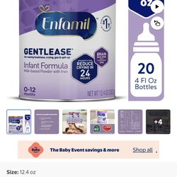 Enafamil Enfamil Gentlease Easy to Digest Baby Formula for Easing Fussiness, Gas, Spit-up,  12.4 oz Can