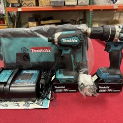 Makita 18V LXT Brushless Cordless Hammer Drill and Impact Driver Combo Kit w/(2) 4Ah Batteries & Bag