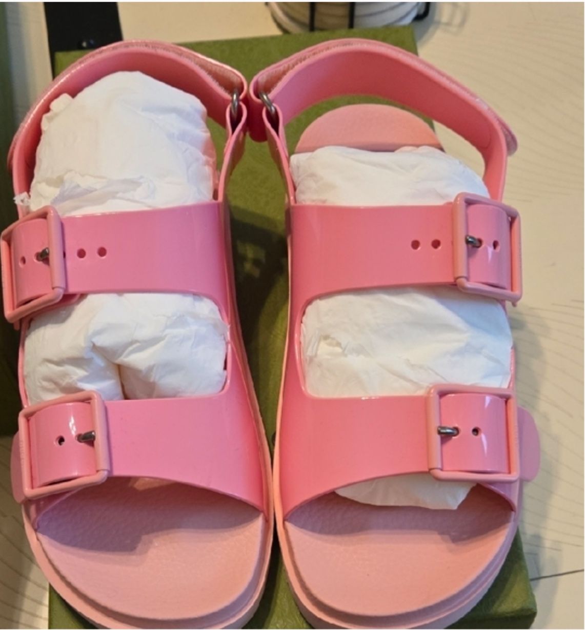 Gucci Pink Chunky Sandals with Adjustable Straps