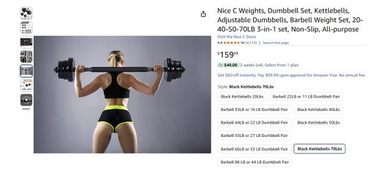 Dumbbell Set, Kettlebells, Adjustable Dumbbells, Barbell Weight Set