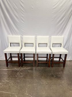 24 in. White High Back Wood Counter Bar Stool ( set of 4) *Free Delivery*