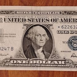 USA America 1957 Star note $1 dollar silver certificate bill banknote currency