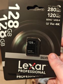 Lexar 128gb SD card SILVER PRO
