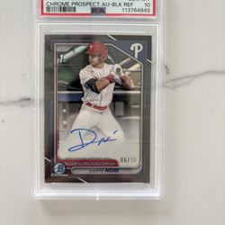 2024 Bowman Draft Chrome Dante Nori Black Refractor Auto PSA 10
