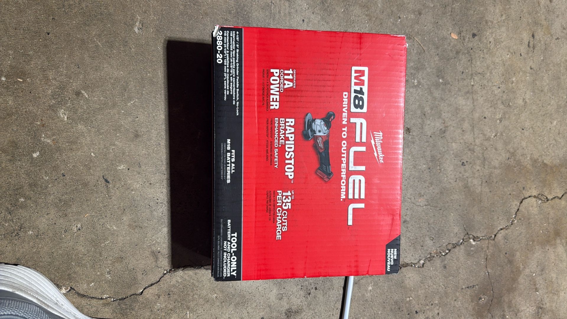 Milwaukee 4-1/2” / 5” Breaking Grinder Pedal Switch No Loft