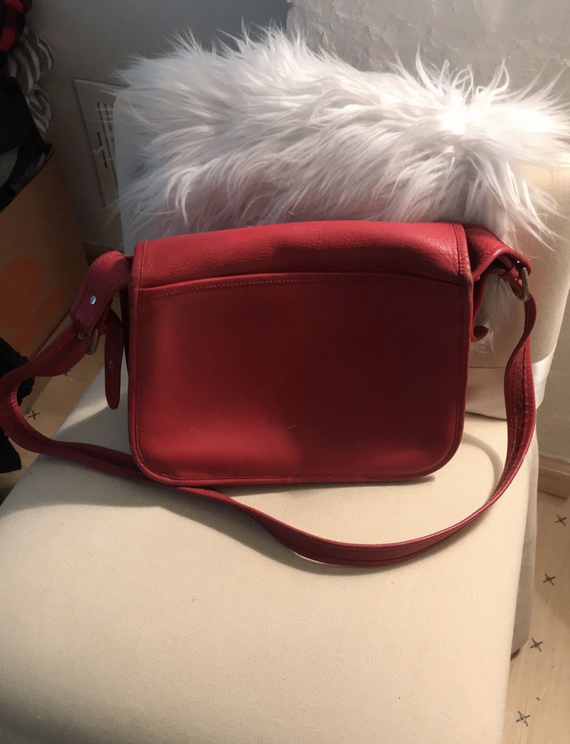 Saddle Bag  Red Leather 