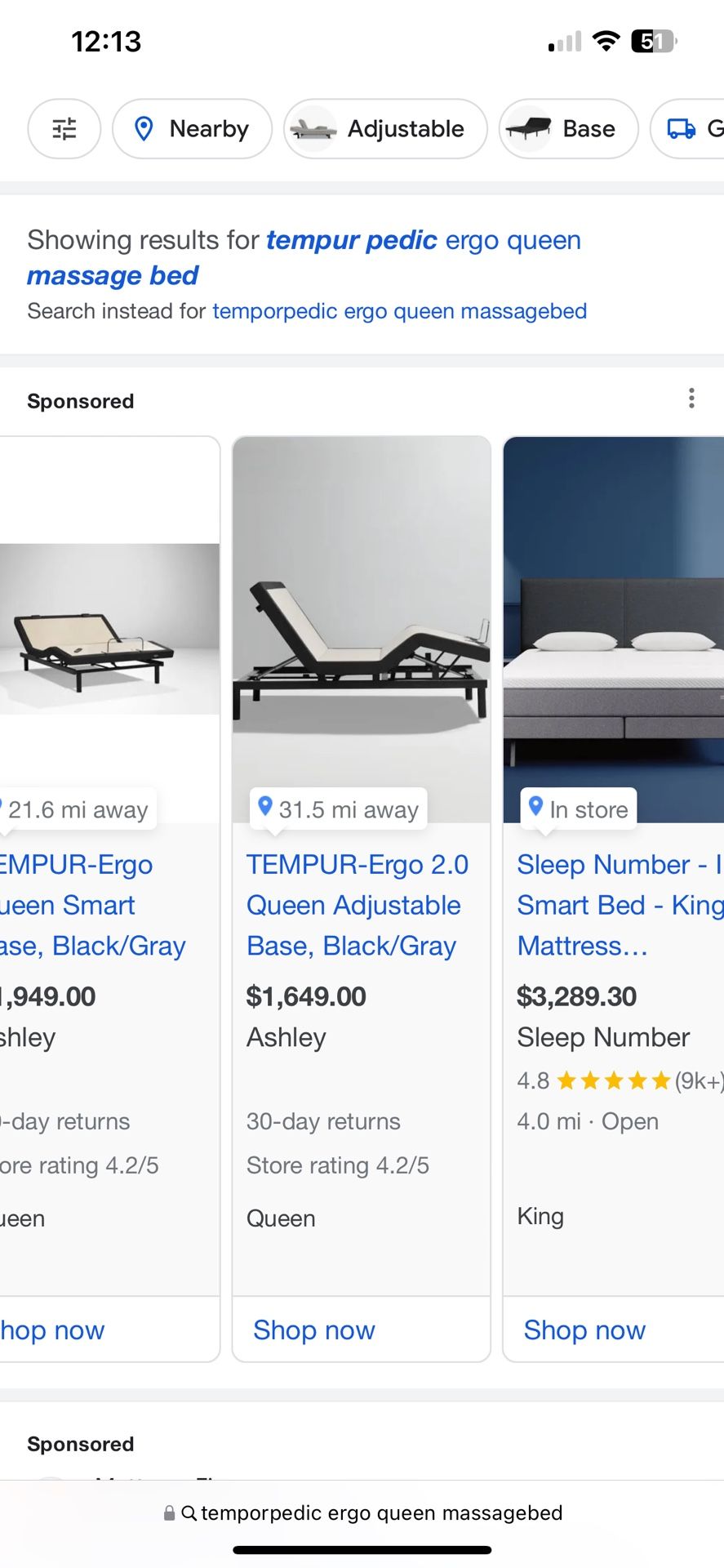 Tempurpedic Ergo Adjustable Massage Bed Frame