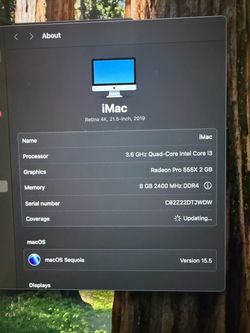 2019 Apple iMac 21.5” Retina 4K – 8GB RAM / 1TB HD