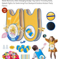 New In Box. Dodge ball W/ Water Balloons, Vest Etc. Kids Will Love This. See Photos. CASH PICKUP ONLY 