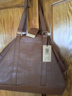 Steve Madden Brown Embossed Tote Bag