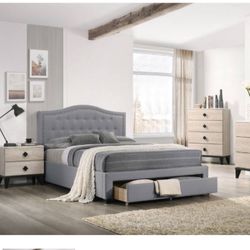 Gray Queen Storage Bed With Nice 10” Orthopedic Supreme Mattress Included 📍 