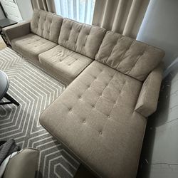 Modern Beige Sectional Couch -L Shape 