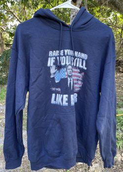 George W. Bush Navy Blue “Raise Your Hand If You Still Like Beer” Graphic Hoodie
