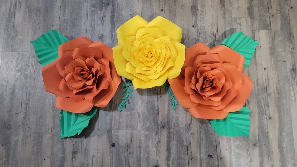 Orange Yellow Paper Flowers 