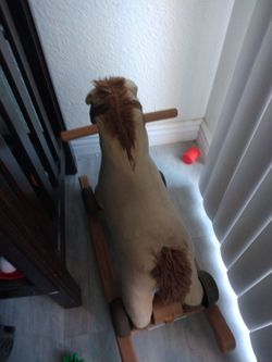 Kids Rocking Horse with Wooden Frame