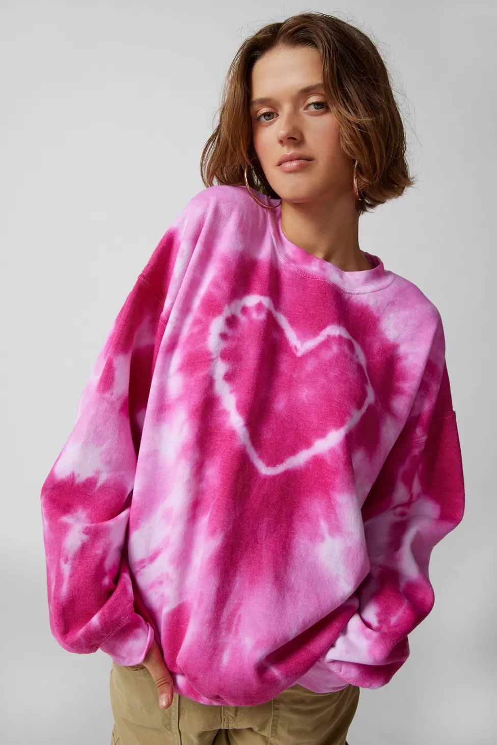 Urban Outfitters Pink Heart Crewneck