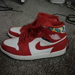 Jordan 1 Mid Barcelona Sweater Red 