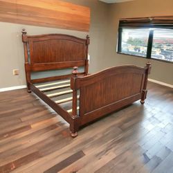 $60 for (1) Low Four-Poster Wood King Bed Frame