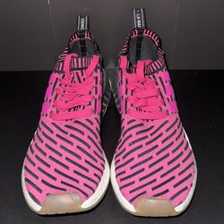 Mens Adidas NMD R2 Primeknit Mesh shoes - Shock Pink 