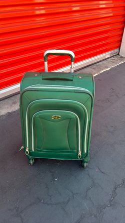 Green Spinner Carry-On Luggage Suitcase