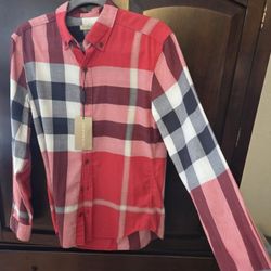 Men's NEW SIZE SMALL Slim Runs Small  BURBERRY SHIRT