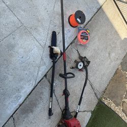 Troy Built Weedwhacker, Pole Saw And Edger With Extra Trimmer Line