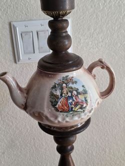 Antique Tea Kettle Floor Lamp.