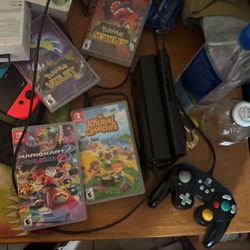 Nintendo Switch With 2 Controllers And 4 Games