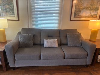 Gray Fabric 3-Seat Sofa